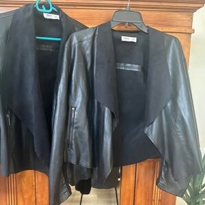 Two petite faux leather jackets